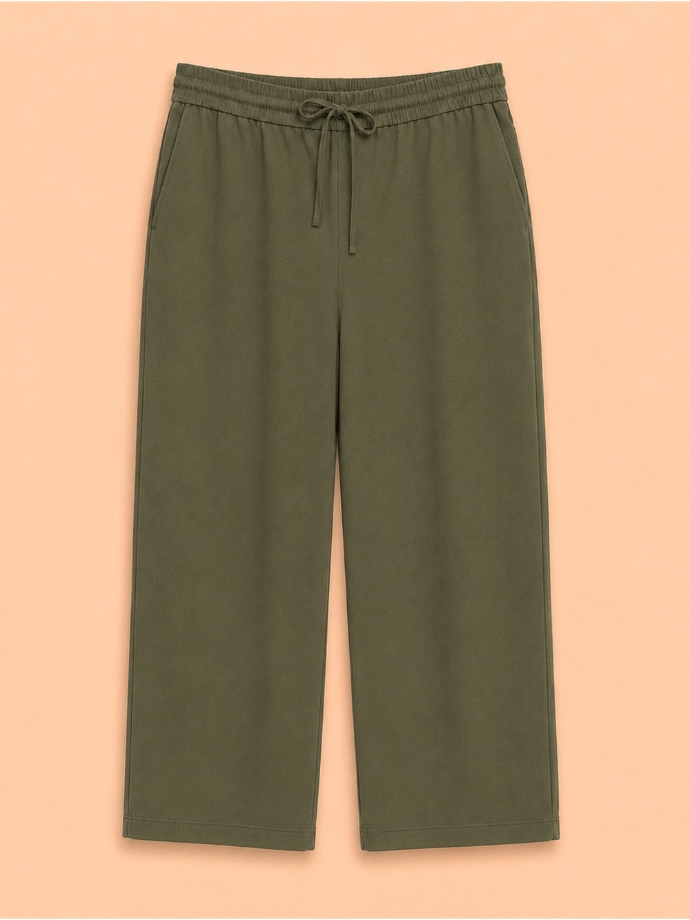 RW&CO CROPPED PULL ON PANT OLIVE GREEN